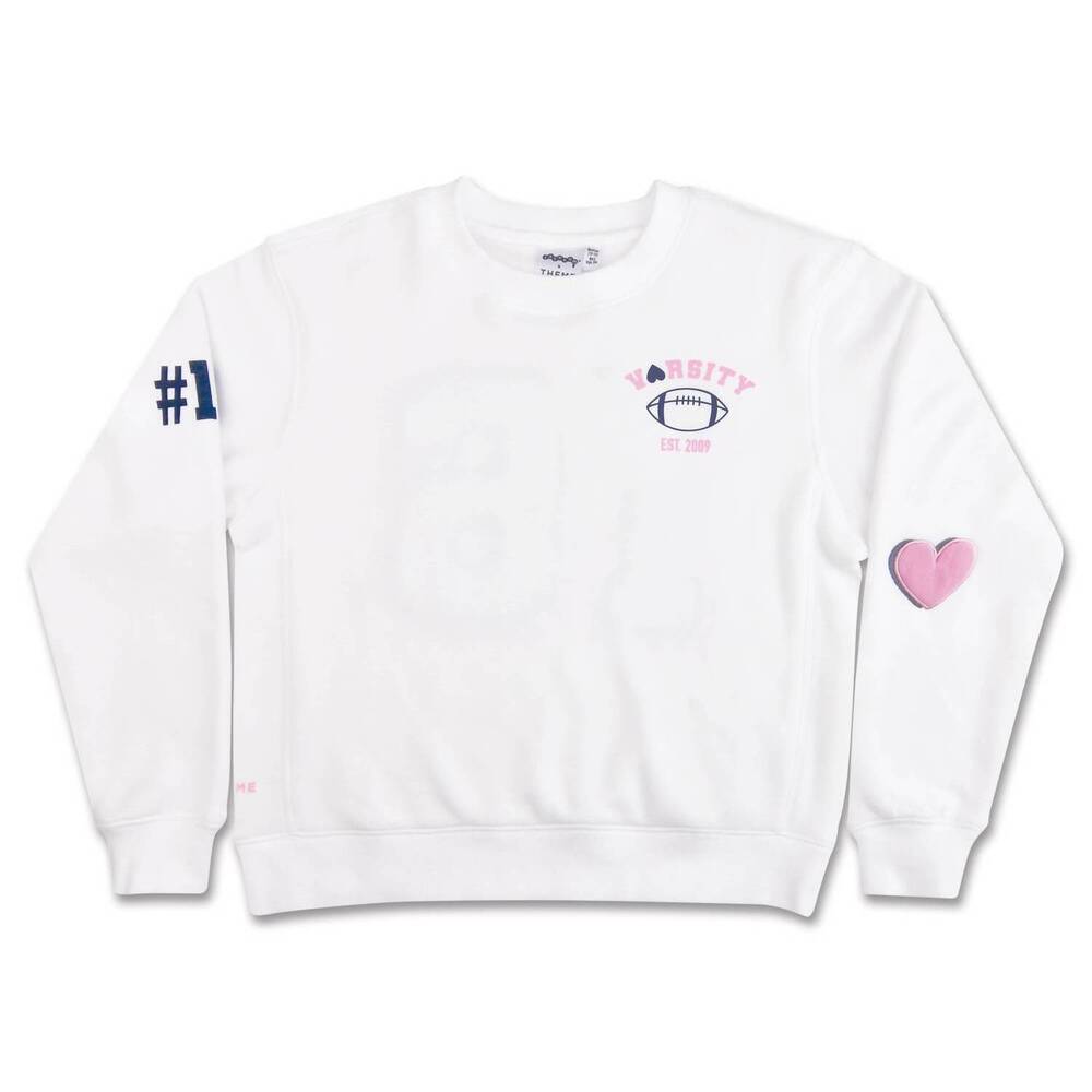 NEW ISCREAM girl's varsity sweatshirt in white